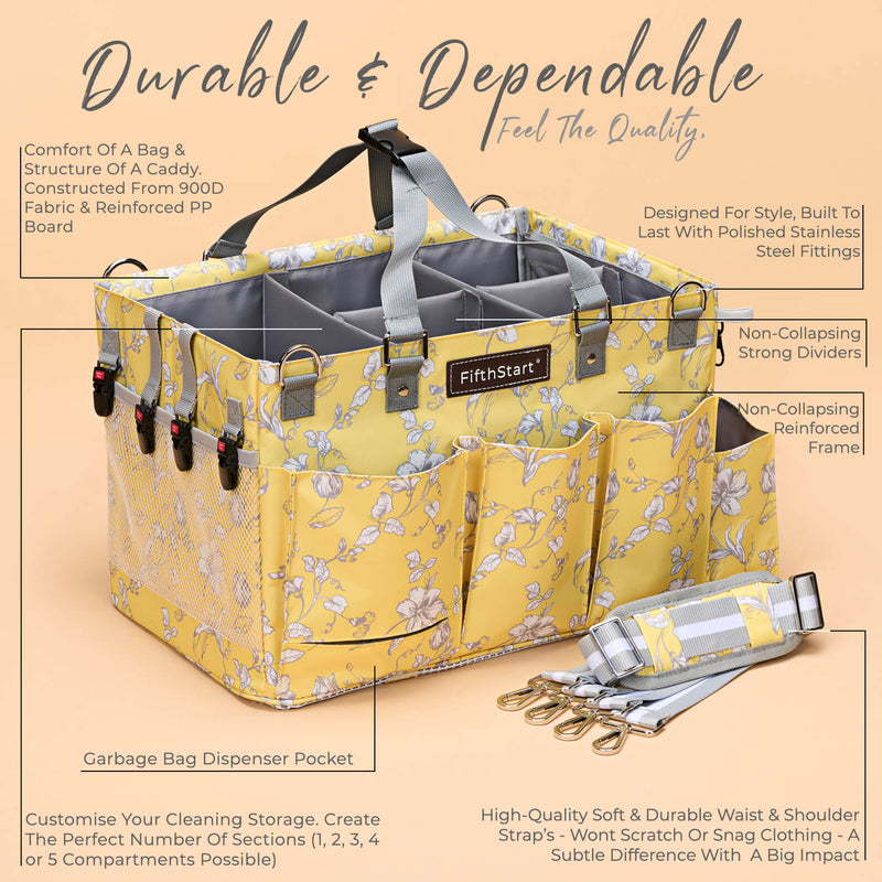 Wearable Cleaning Caddy: Yellow Floral – FifthStart