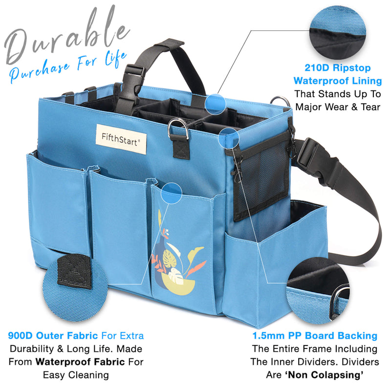 Large Wearable Cleaning Caddy Bag With Detachable Divider