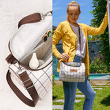 Wearable Clothespin Bag: White Check